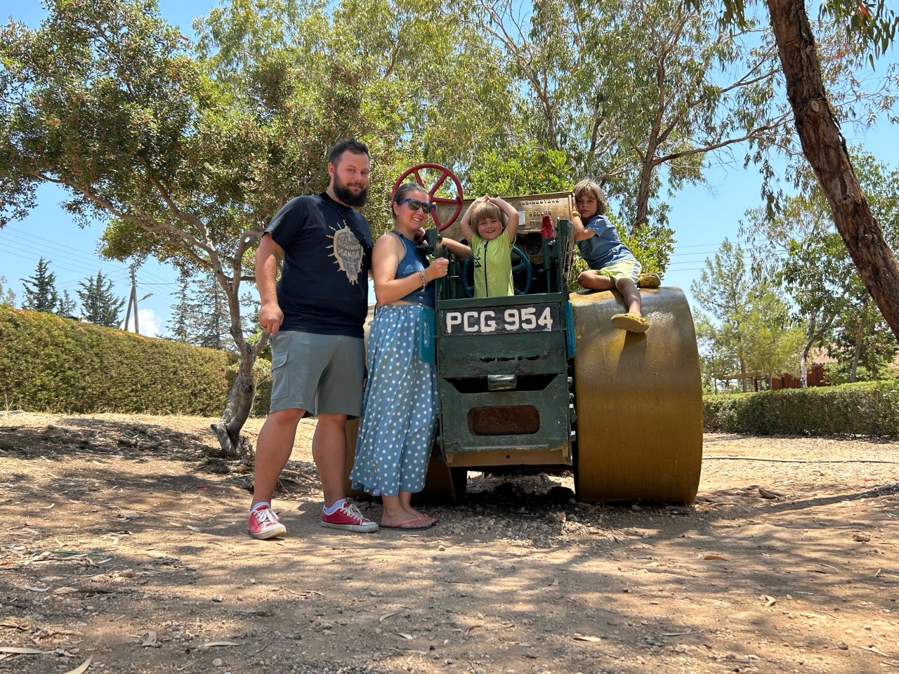 Veronica with her family in Cyprus.